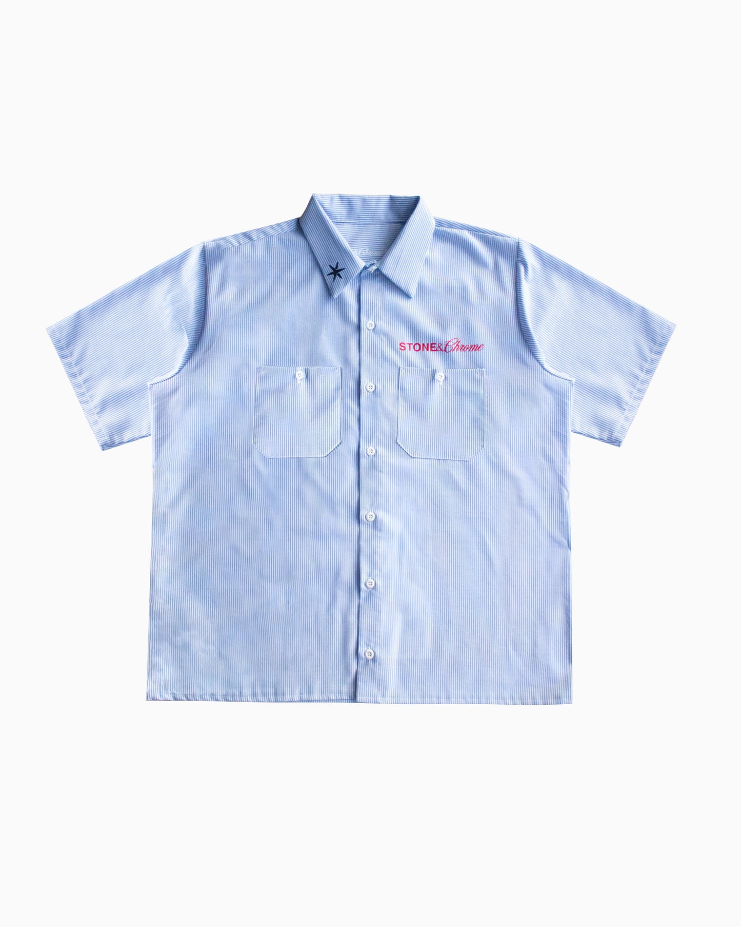Persevere Button Up - White Striped