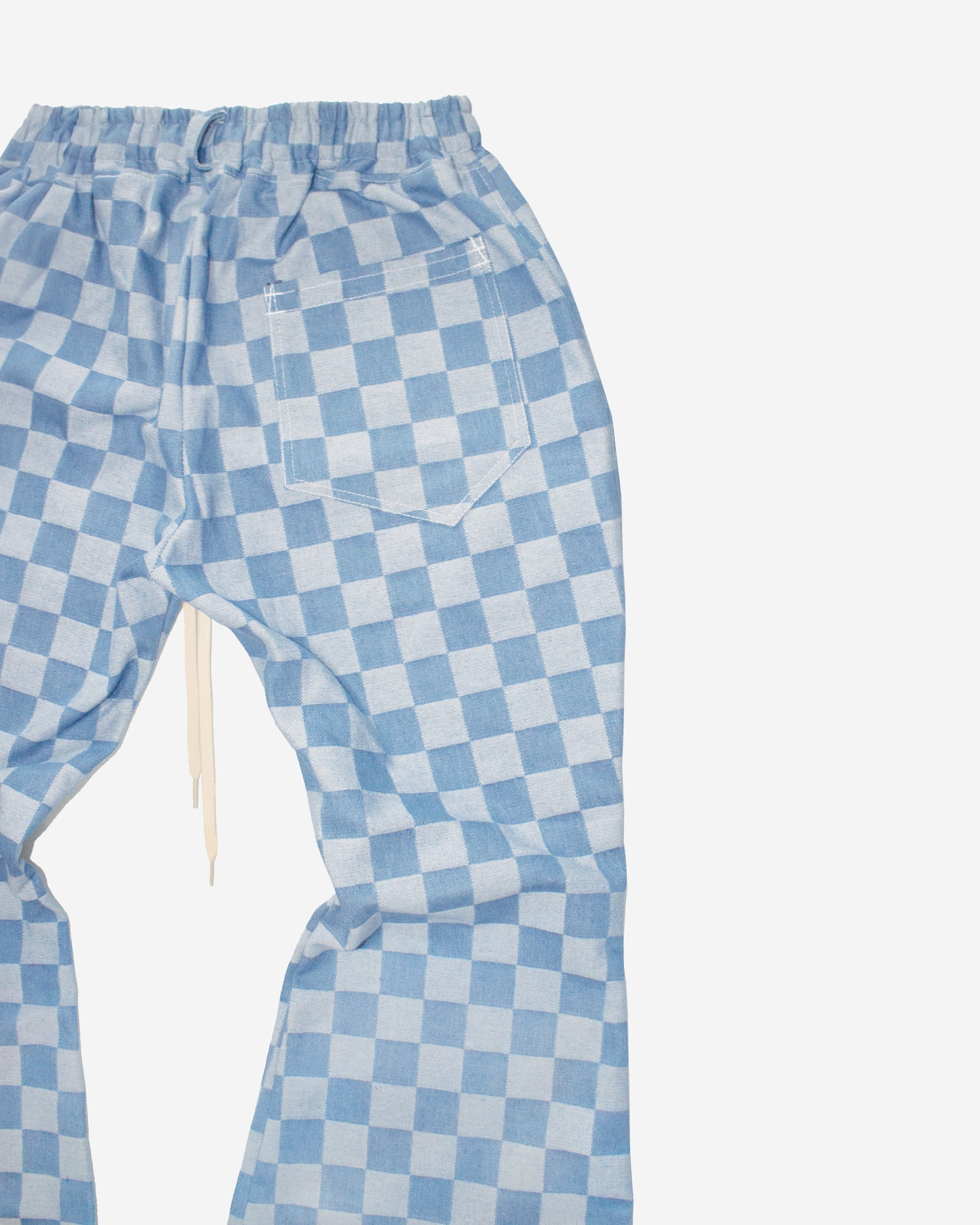 Flared Denim Pants - Light Checkered lo
