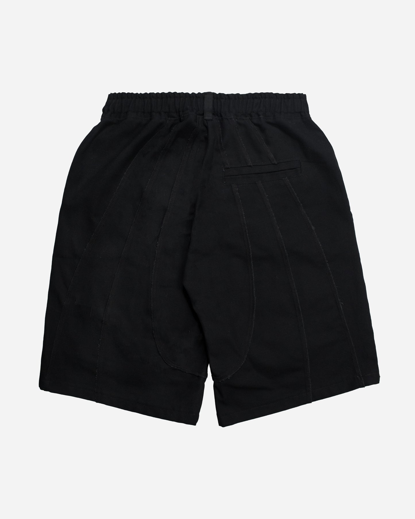 Paneled Wide Jorts - Black