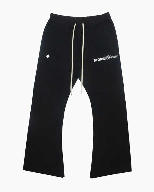 Stacked Flared Pants - Black