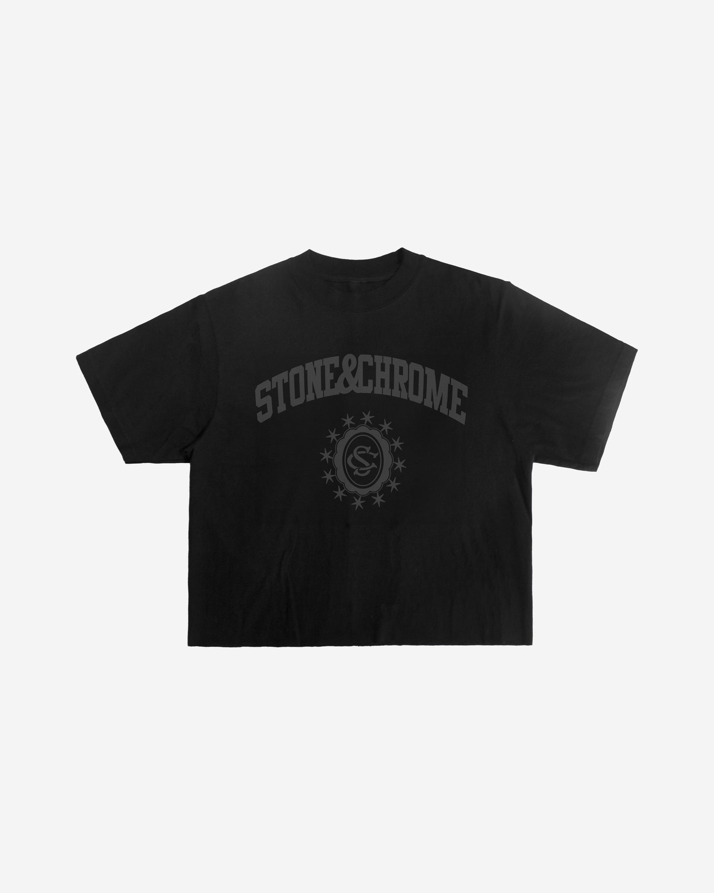 Crest Crop Shirt - Black