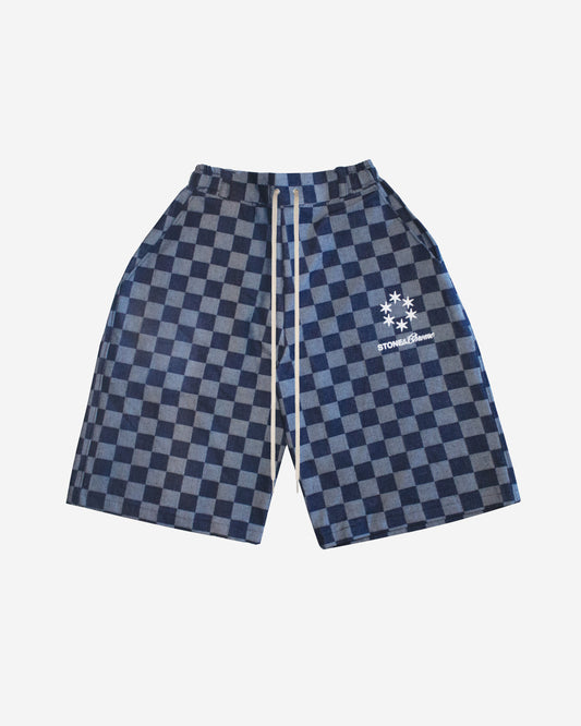 Wide Jorts - Dark Checkered