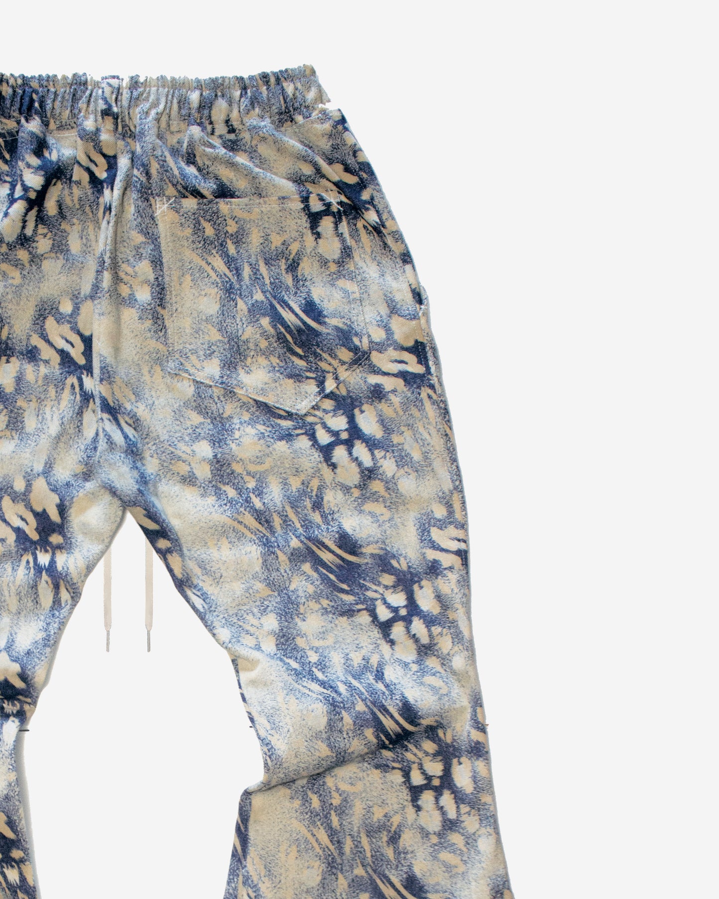 Flared Denim Pants - Cheetah