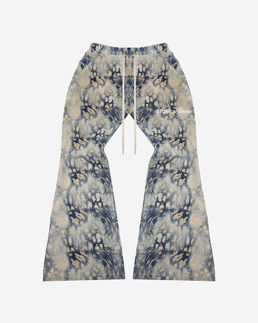 Flared Denim Pants - Cheetah