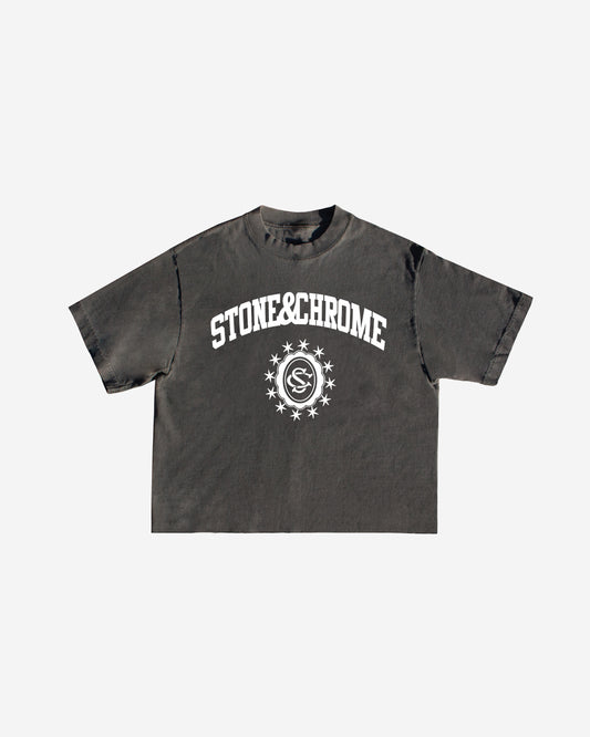 Crest Crop Shirt - Vintage Gray