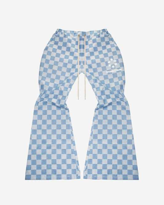 Flared Denim Pants - Light Checkered lo