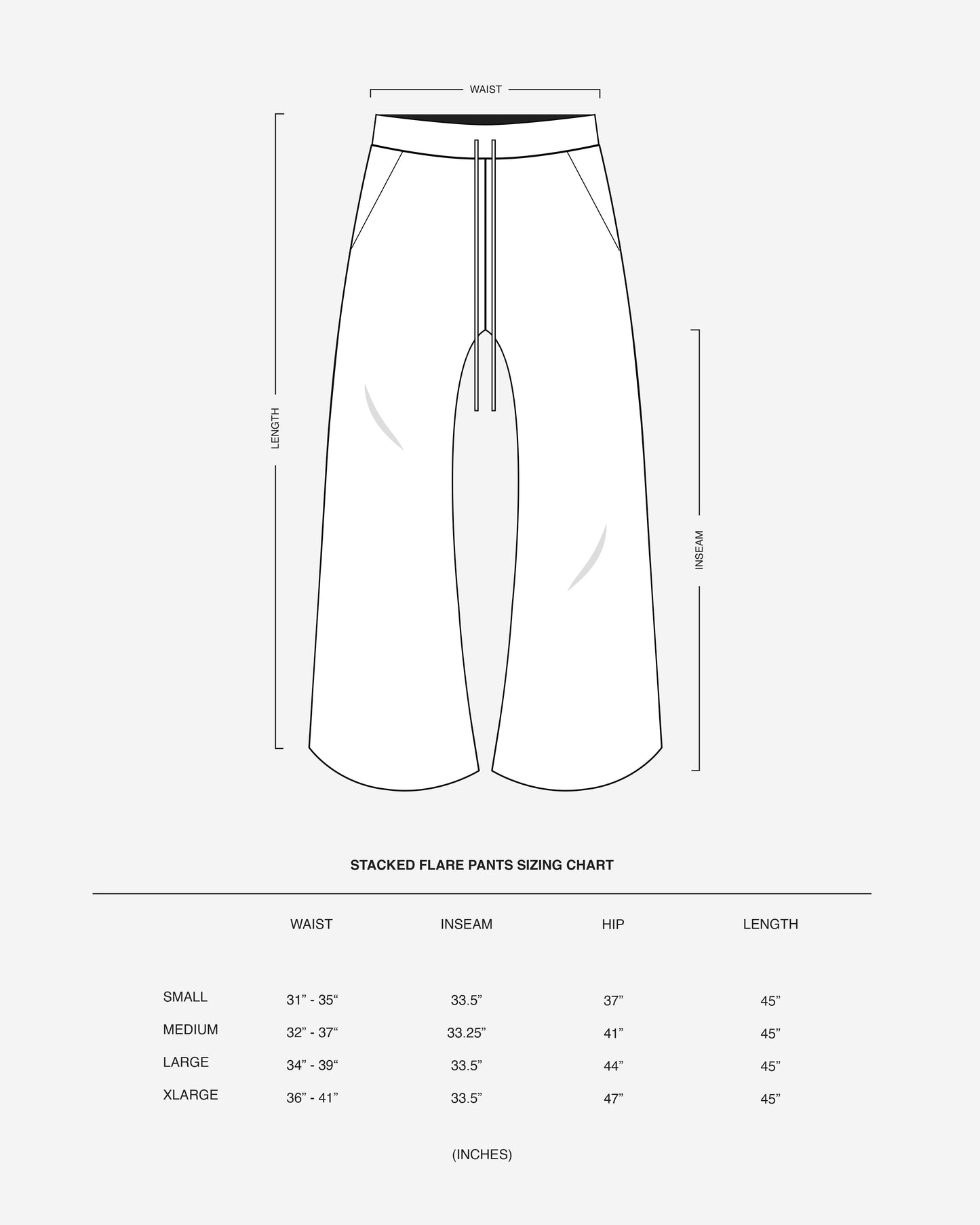 Stacked Flared Pants - Washed Gray